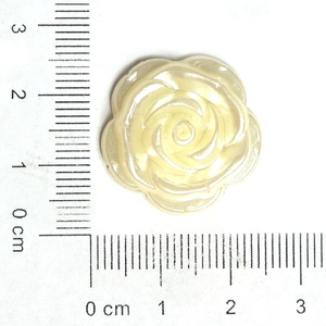 White resin rose flower DIY accessory for hairpins with a 2.3cm diameter scale