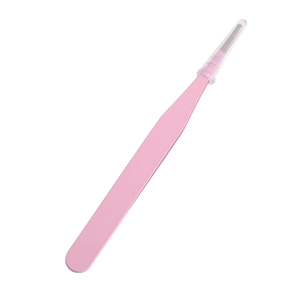 Rosa matte Edelstahl-Pinzette mit Schutzkappe für DIY-Schmuck und Wimpernanwendung