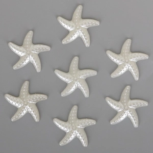 Cabujones de estrella de mar de perlas ABS blancas para accesorios de pelo DIY