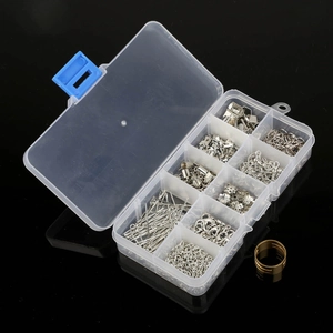 Kit de joyería DIY con cierres de langosta y anillos abiertos en caja de 10 compartimentos