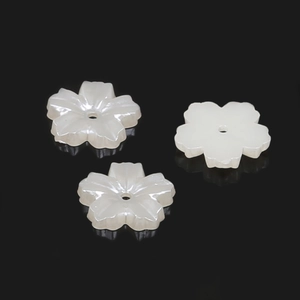 Cuentas de flores de ABS blanco perlado para bisutería DIY y accesorios para el pelo