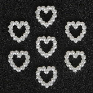 Abalorios de perlas ABS en forma de corazón para accesorios de pelo DIY y manualidades