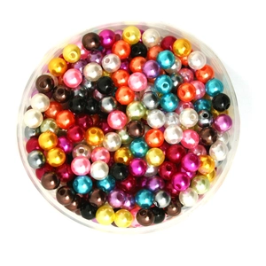 Mixed pearl luster acrylic beads for DIY handmade bracelets and necklaces colorful round beads