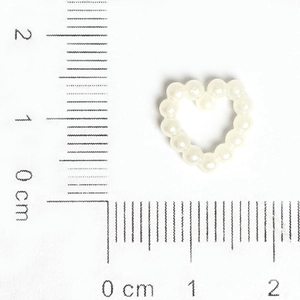 Cuentas de corazón de perlas ABS blanco roto de 1,2 cm para accesorios de pelo DIY y joyas