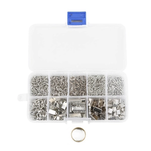 Kit de fabricación de joyas DIY con cierres de langosta plateados en caja de 10 compartimentos