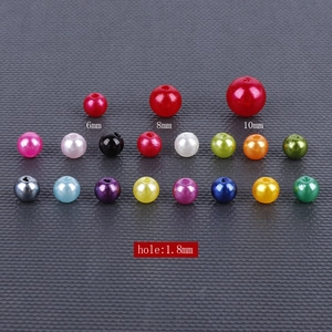 Multi-colored ABS acrylic pearl beads in 6mm 8mm 10mm sizes for DIY jewelry making