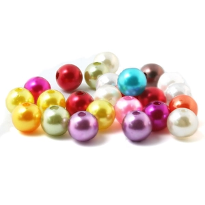 Colorful ABS acrylic round pearls with holes for DIY jewelry making and handmade crafts