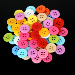 Colorful four-hole round plastic buttons for DIY crafts and children shirts set