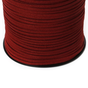 Cordón de ante rojo oscuro de doble cara en carrete para manualidades de joyas