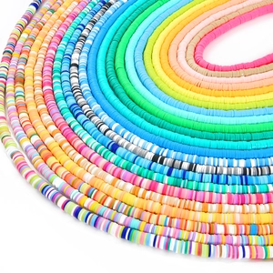 Perles Heishi en Pâte Polymère Disques Ronds Plats Perles d'Espacement en Vrac pour la Fabrication de Bijoux Bracelet Collier Accessoire