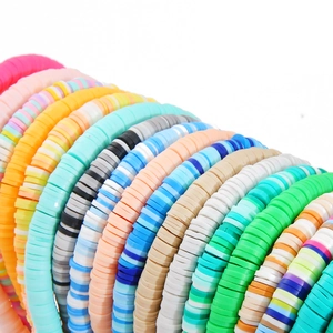 Perles Heishi colorées de 3 à 6 mm pour bijoux DIY avec diverses piles de couleurs vives