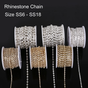 Rotolo di Catena con Strass in Lega Finitura a Tazza in Metallo Galvanizzato per Creazione di Gioielli Fai-da-te Decorazione di Abbigliamento Artigianato