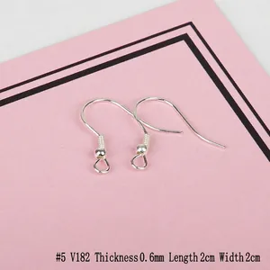 Macro detail of S925 sterling silver DIY earring hooks with 0.6mm thickness and 2cm size
