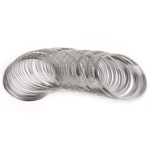 Macro detail of silver memory wire coils for DIY jewelry making and bracelet crafting