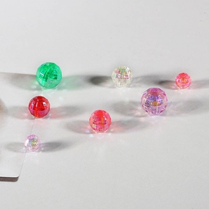 Colorful multi-faceted acrylic beads with AB coating for DIY jewelry making and crafting