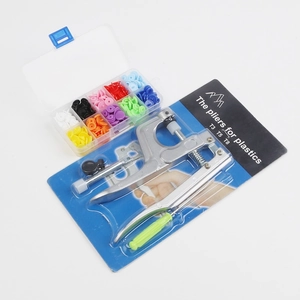 Manual press pliers set with colorful resin snap buttons for T3 T5 T8 fasteners