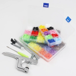25-color resin snap fastener set with metal hand pliers and storage boxes for DIY sewing