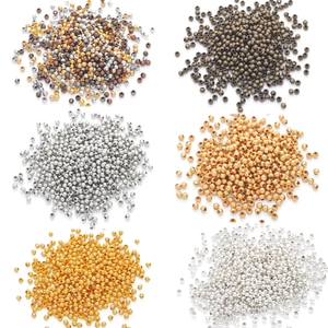 Polished iron metal round spacer beads in six assorted plating colors for DIY jewelry making