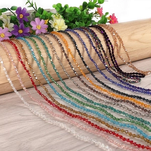 Faceted 4x6mm crystal glass teardrop beads in various colors for DIY jewelry making