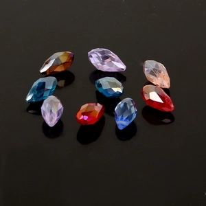 Faceted teardrop glass crystal beads for DIY jewelry making in various vibrant colors