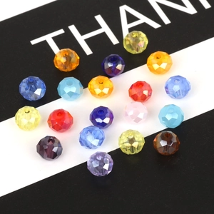 Multi-color 6mm faceted crystal glass wheel beads for DIY jewelry making accessories