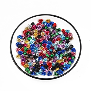 Mix of colorful aluminum 3D rose charms for DIY jewelry making and nail art crafts