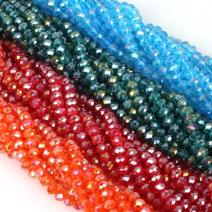 Cuentas Rondelle de Cristal de Vidrio Facetadas para Creación de Joyas DIY Pulsera Collar Accesorios de Artesanía Coloridos