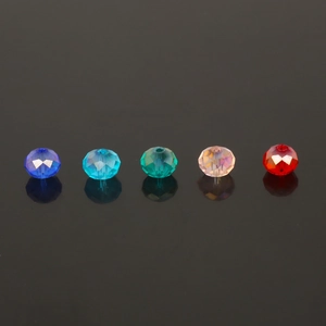 8mm faceted glass rondelle beads in various colors for DIY jewelry making and bracelets