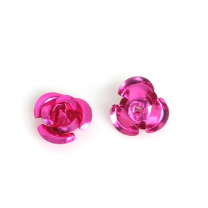 Rose pink metallic DIY rose flower beads for jewelry making with polished finish