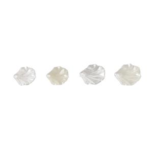 Perle in ABS bianco perlato a forma di petalo con trama fine per gioielli fai-da-te