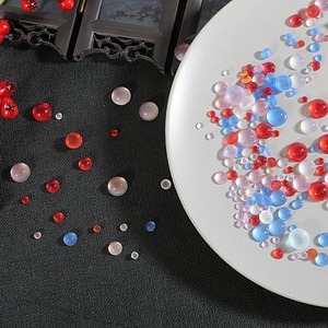 Polished resin cat-eye round beads for DIY jewelry hairpins in assorted vibrant colors