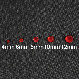 Red translucent resin cat-eye round beads for DIY jewelry in sizes 4mm to 12mm