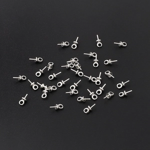 Silver copper eye pins and pendant bails for DIY jewelry making and earring components