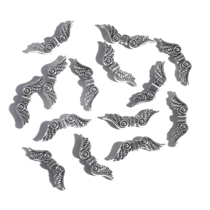 Perles en alliage d'argent en forme d'ailes d'ange pour la création de bijoux DIY