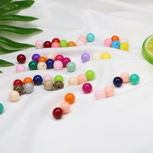 Mélange de perles en acrylique colorées avec trous pour la création de bijoux DIY