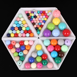 Kit de perles acryliques et ABS colorées pour bijoux DIY en plusieurs dimensions
