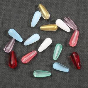 Colorful teardrop glass beads with vertical holes for DIY hairpins and jewelry making