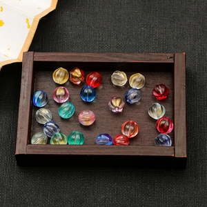 Colorful pumpkin shaped glass beads for DIY hairpins and handmade jewelry making