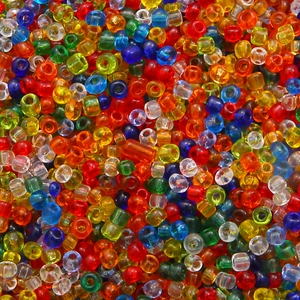 Mix of colorful transparent 2-4mm glass seed beads for DIY jewelry and bracelet making