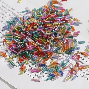 Assorted colorful glass bugle beads for DIY jewelry and wedding dress accessories