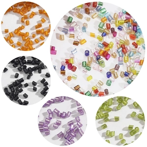 Colorful glass bugle beads for DIY jewelry making and embroidery craft accessories