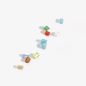 Colorful transparent glass cylinder beads in various shades for DIY jewelry and accessories