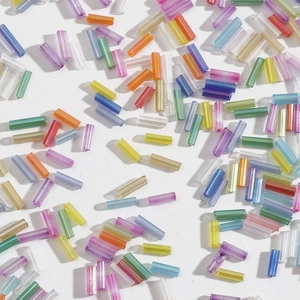 Mixed macaron glass bugle beads for DIY cross stitch and jewelry making crafts