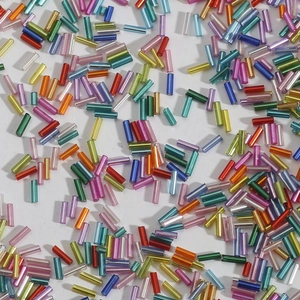 Colorful assorted bugle glass beads for DIY jewelry making and clothing decoration