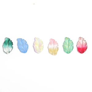 Ginkgo leaf glass beads in diverse gradient colors for DIY traditional hairpins
