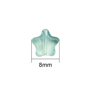 8mm light blue aurora glass star beads with hole for handmade hair accessories and jewelry