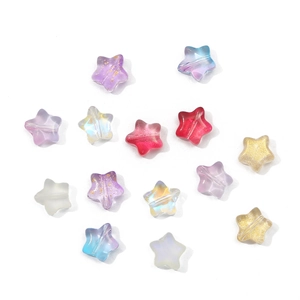 Colorful pentagram glass star beads for DIY jewelry and hair accessories making