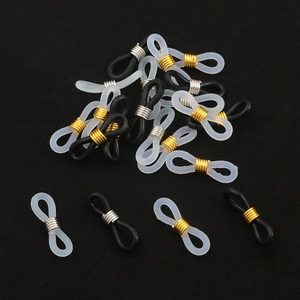 Détail de boucles en silicone antidérapantes colorées pour chaînes de lunettes et masques