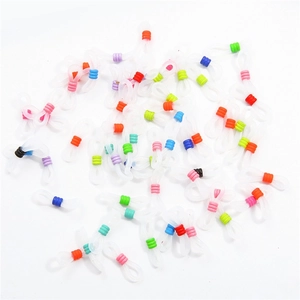 Détails de connecteurs de chaîne de lunettes en silicone coloré pour la création DIY
