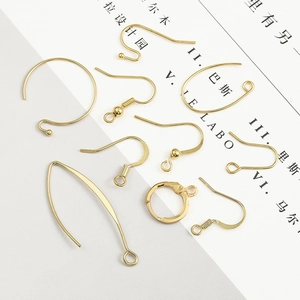 Crochets d'oreilles en cuivre plaqué or 18 carats pour création de bijoux DIY
